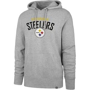 47 Brand Mens Pittsburgh Steelers Gray Pullover Hoodie Sweatshirt Small NFL